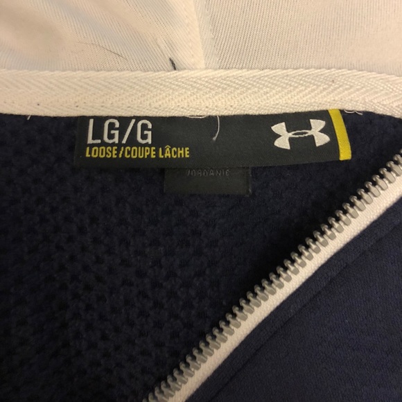 Under Armour Full Zip Hooded Sweatshirt, Navy - Picture 2 of 3
